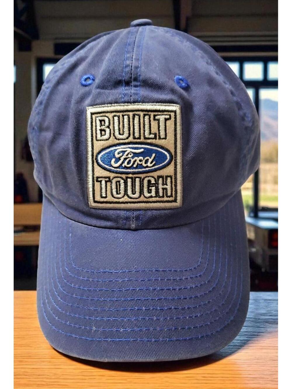 Built Ford Tough Blue Baseball Cap Adjustable Embroidered Logo – Sun Faded